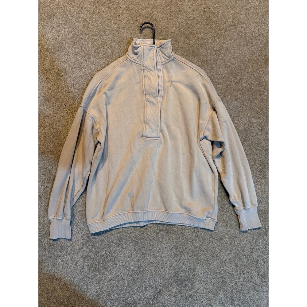 Aerie Quarter Button Tan Sweater XXS Like New